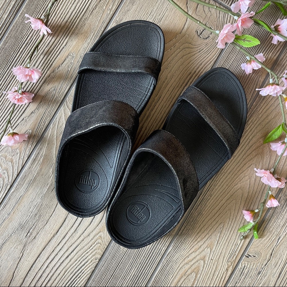 FitFlop Lulu Slip On Shimmer Black Women’s 10